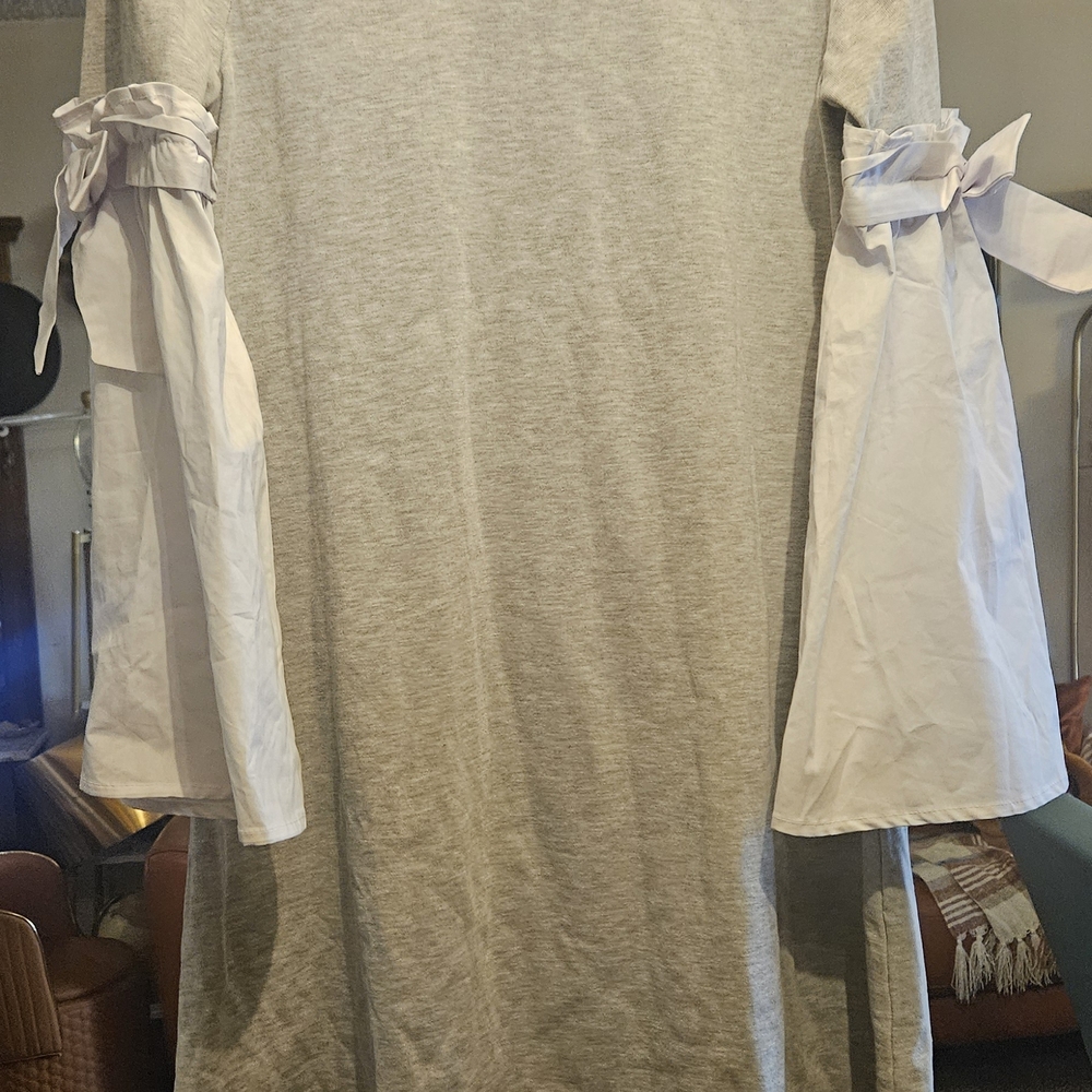 Neiman Marcus Two Tone Sweatshirt Dress